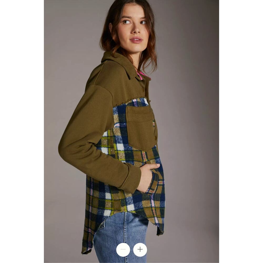 ANTHROPOLOGIE Pilcro Plaid Contrast Shirt Jacket // XS - Picture 14 of 14